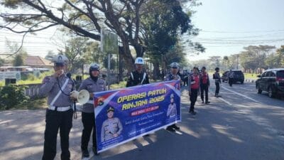 Sat Lantas Lombok Barat Tertibkan Pengendara di Jalur Strategis Baypass BIL I