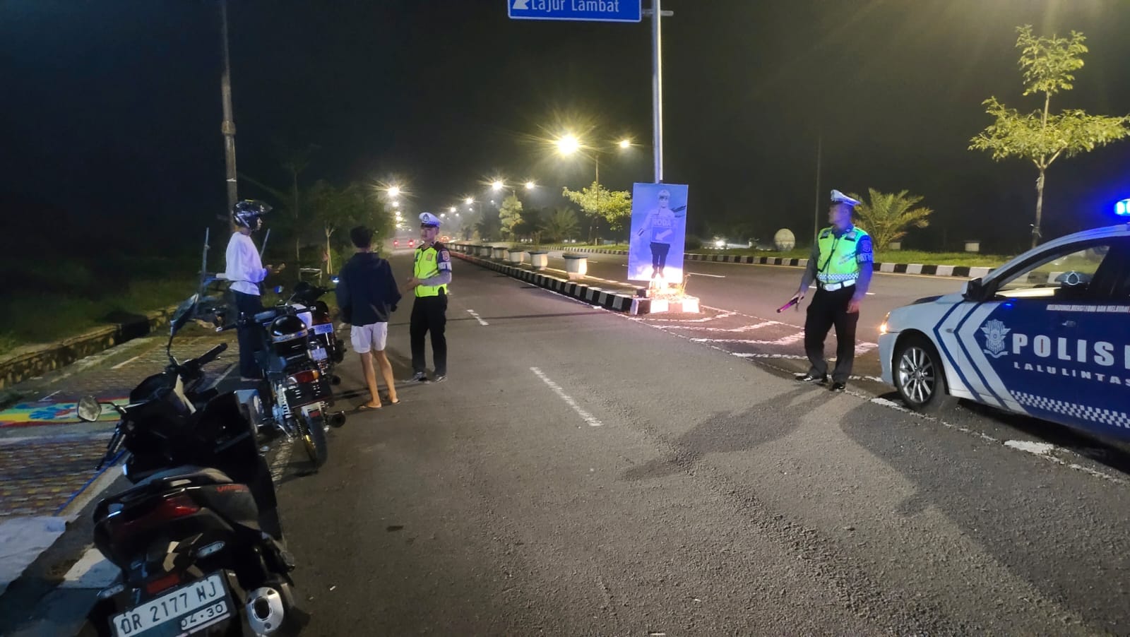 Satlantas Lombok Barat Antisipasi Kejahatan Malam di By Pass BIL 2