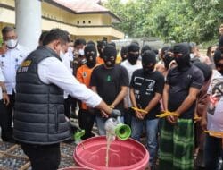 Transparansi Penegakan Hukum, Kapolres Bima Pimpin Pemusnahan Barang Bukti Narkotika dan Miras