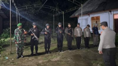 Jelang Perayaan Natal Personel Oprasi Lilin Rinjani Polres Bima Pertebal Pengamanan di Seputaran Gereja