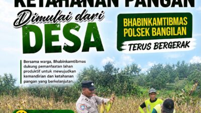 BHABINKAMYTIBMAS POLSEK BANGILAN DUKUNG KETAHANAN PANGAN NASIONAL